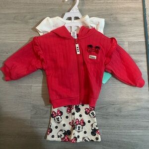 Disney Red Minnie Mouse Zip-Up Hoodie Set